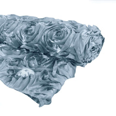 54"x4yd Dusty Blue Satin Rosette Fabric By The Bolt, DIY Craft Fabric Roll