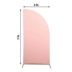 7ft Matte Dusty Rose Spandex Half Moon Chiara Backdrop Stand Cover, Custom Fitted Wedding Arch Cover