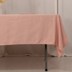 Lamour Satin 60"x102" Rectangle Tablecloth Dusty Rose - Durable & Silky Soft Feel Table Cover