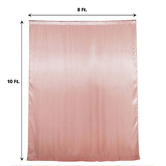 8ftx10ft Dusty Rose Satin Event Curtain Drapes, Backdrop Event Panel
