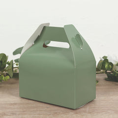 25 Pack Candy Gift Tote Gable Boxes, Dusty Sage Green Party Favor Treat Boxes - 6"x3.5"x7"
