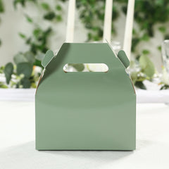 25 Pack Candy Gift Tote Gable Boxes, Dusty Sage Green Party Favor Treat Boxes - 6"x3.5"x7"