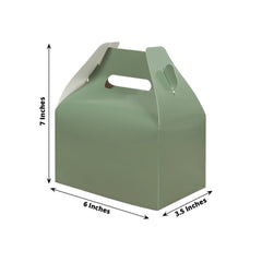 25 Pack Candy Gift Tote Gable Boxes, Dusty Sage Green Party Favor Treat Boxes - 6"x3.5"x7"