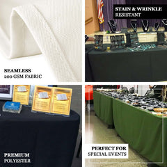 Fitted Polyester 96"x30" Rectangle Tablecloth Nude - Durable and Easy to Maintain Table Cover