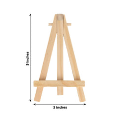 10-Pack Wooden Display Easel Stands DIY Mini Design Natural - Rustic Place Card Table Number Holders 5"