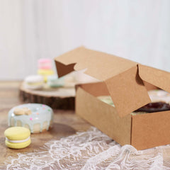 12-Pack Cardstock Bakery Boxes with PVC Window Natural Brown - Versatile Cake Containers for Donuts Muffins & Homemade Goods 9"x9"x2"