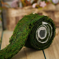 4ft 2" Wide Green Preserved Moss Ribbon Roll, DIY Craft Ribbon
