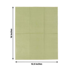50-Pack Paper Napkins Soft Sage Green - Disposable 2-Ply Cocktail and Beverage Napkins for Weddings
