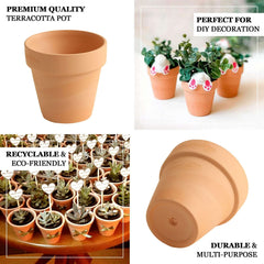 24-Pack Favor Buckets Mini Terracotta Pots Rust Design - Ceramic Clay Planters for Succulents and Cactus 2.5"