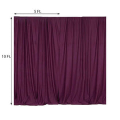 2 Pack Eggplant Scuba Polyester Event Curtain Drapes, Durable Flame Resistant Backdrop Event Panels Wrinkle Free with Rod Pockets - 10ftx10ft