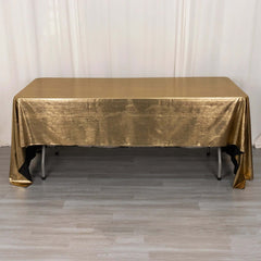 Sequin Dots Polyester 60"x126" Rectangle Tablecloth Shimmering Antique Gold - Wrinkle Free & Sparkling Table Cover