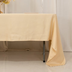 Lamour Satin 60"x126" Rectangle Tablecloth Beige - Soft & Silk-Like Table Cover
