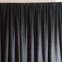 Black Chiffon Polyester Event Curtain Drapes, Dual Layer Divider Backdrop Event Panels with Rod Pockets - 20ftx10ft