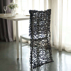 Sequin Chair Slipcover Big Payette Design for Chiavari Chairs Black - Glittering Chair Back Cover