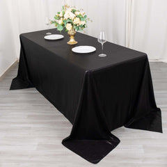 Sequin Dots Polyester 90"x132" Rectangle Tablecloth Shimmering Black - Seamless, Glittering & Wrinkle Free Table Cover