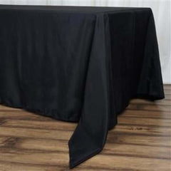 Premium Polyester 72"x120" Rectangle Tablecloth Black - 220GSM Stain-Resistant Table Cover