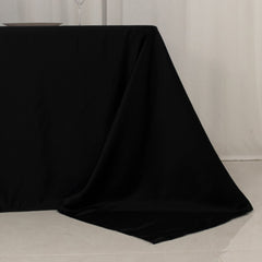 Lamour Satin 90"x156" Rectangle Tablecloth Black - Luxurious, Soft Seamless Table Cover for Stylish Settings