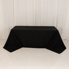 Cotton Blend 90"x132" Rectangle Tablecloth Black - Seamless Wrinkle-Resistant Table Cover