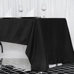 Premium Polyester 60"x126" Rectangle Tablecloth Black - Stain-Resistant 220GSM Finish for Special Events