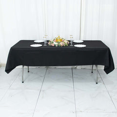 Premium Polyester 54"x96" Rectangle Tablecloth Black - Durable 220GSM Stain-Resistant Fabric Table Cover