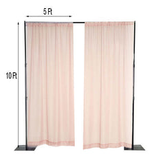 2 Pack Blush Sheer Chiffon Event Curtain Drapes, Durable Flame Resistant Premium Organza Backdrop Event Panels With Rod Pockets - 10ftx10ft
