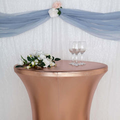 Metallic Spandex 32" Fitted Round Cocktail Table Cover Blushighboy Tablecloth - Stretch Fit & Water-Resistant