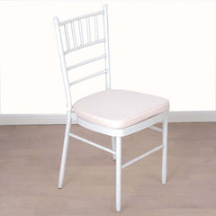Chiavari Chair Cushion with 1.5" Thick Memory Foam and Ties Blush - Stylish Removable Cover for Comfort
