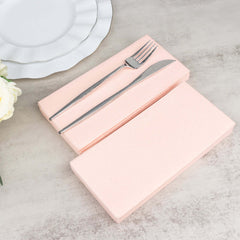 20-Pack Paper Linen-Like Napkins Blush - Disposable Hygienic Airlaid Guest Towels 8.5"x4"