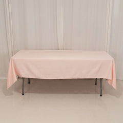 Lamour Satin 60"x102" Rectangle Tablecloth Blush - Durable & Silky Soft Feel Table Cover
