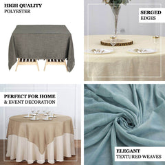 Linen 72"x72" Table Overlay Square Tablecloth Blush - Slubby Textured Wrinkle-Resistant Design for Stylish Occasions