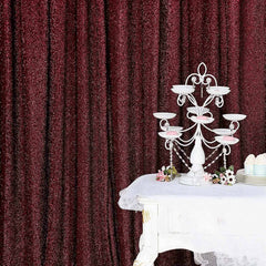 20ftx10ft Burgundy Metallic Shimmer Tinsel Event Curtain Drapes, Backdrop Event Panel