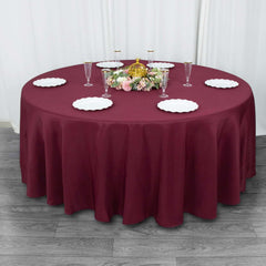 Premium Polyester 108" Round Tablecloth Burgundy - Wrinkle-Resistant 220GSM Table Cover