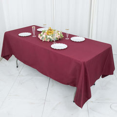 Premium Polyester 60"x102" Rectangle Tablecloth Burgundy - Durable 220GSM Wrinkle-Resistant Table Cover