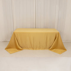 Lamour Satin 90"x132" Rectangle Tablecloth Champagne - Soft & Silk-Like Seamless Table Cover