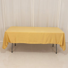 Lamour Satin 60"x102" Rectangle Tablecloth Champagne - Durable & Silky Soft Feel Table Cover