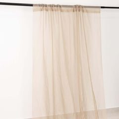 5ftx32ft Premium Natural Chiffon Curtain Panel, Durable Flame Resistant Backdrop Ceiling Drapery With Rod Pocket