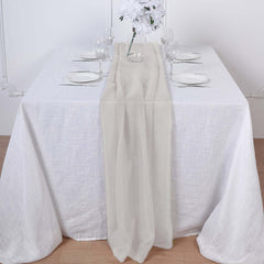 Premium Chiffon 6ft Table Runner Beige - Flowy & Lightweight Table Decor
