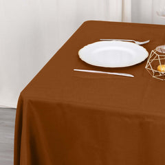Polyester Square 70"x70" Tablecloth Cinnamon Brown - Wrinkle-Resistant & Durable Table Cover