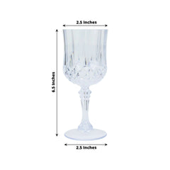 6-Pack Plastic Cocktail Goblets Clear Crystal Cut - Shatterproof Drinkware 8oz
