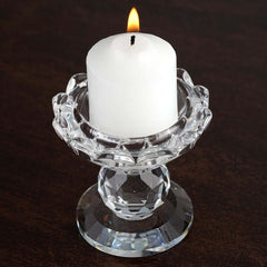 Gemcut Crystal Glass Prism Votive Candle Holder Stand, Accent Candle Display Piece 2.5" Tall