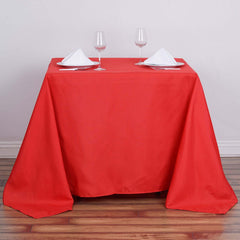 Polyester Square 90"x90" Tablecloth Red - Wrinkle-Resistant & Durable Table Cover