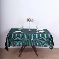 72" Square Hunter Emerald Green Diamond Glitz Sequin Table Overlay Topper