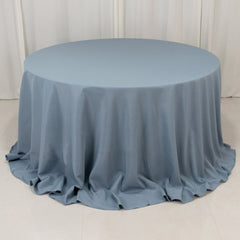 Premium Polyester 132" Round Tablecloth Dusty Blue - Seamless 220GSM Wrinkle-Resistant Table Cover