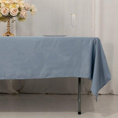 Lamour Satin 60"x102" Rectangle Tablecloth Dusty Blue - Durable & Silky Soft Feel Table Cover