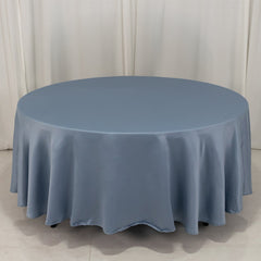Lamour Satin 108" Round Tablecloth Dusty Blue - Durable & Silk-Like Table Cover