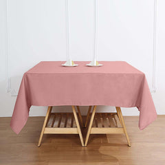 Polyester Square 70"x70" Tablecloth Dusty Rose - Wrinkle-Resistant & Durable Table Cover