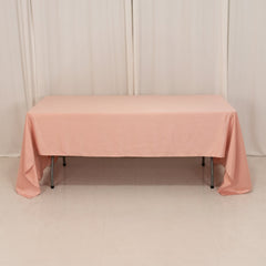 Lamour Satin 60"x126" Rectangle Tablecloth Dusty Rose - Soft & Silk-Like Table Cover