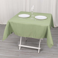 Premium Polyester 54"x54" Square Tablecloth Dusty Sage Green - 220GSM Stain and Wrinkle-Resistant Table Cover