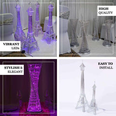 5ft Color Changing LED Metal Eiffel Tower Columns LED Lamp, Night Light Wedding Centerpiece