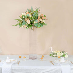 6-Pack Glass Cylinder Vases Square Clear - Durable Heavy Duty Floral Centerpieces for Weddings 24"
